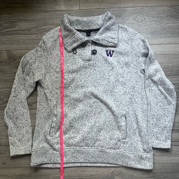 Champion Elite Gray NCAA University of Washington Button Collar Sweatshirt XL - Picture 4 of 8